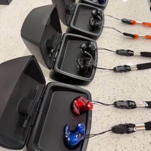 a line of custom earplugs